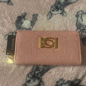 Bebe Blush Wallet with Gold Hardware